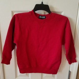 Lands End RED youth boys kids L sweatshirt crew neck pullover
